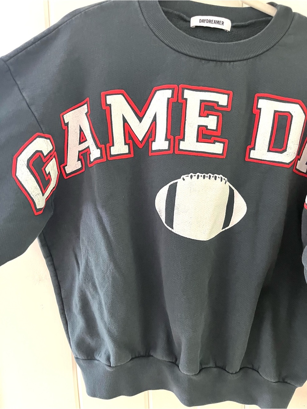 Day Dreamer Navy ‘Game Day’ Oversized Graphic Sweatshirt, Sz XS (P2P 25”) - Picture 4 of 7